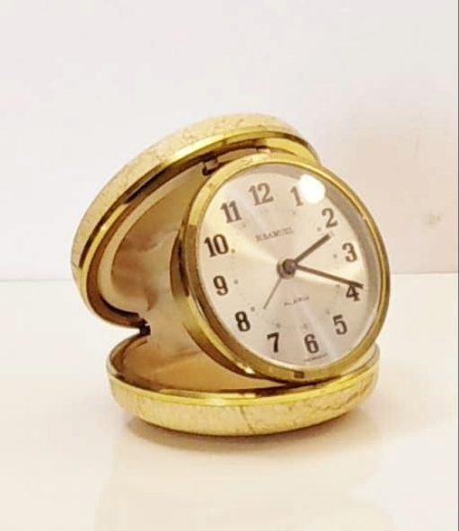 Vintage H.Samuel Travel Alarm Clock & Case.